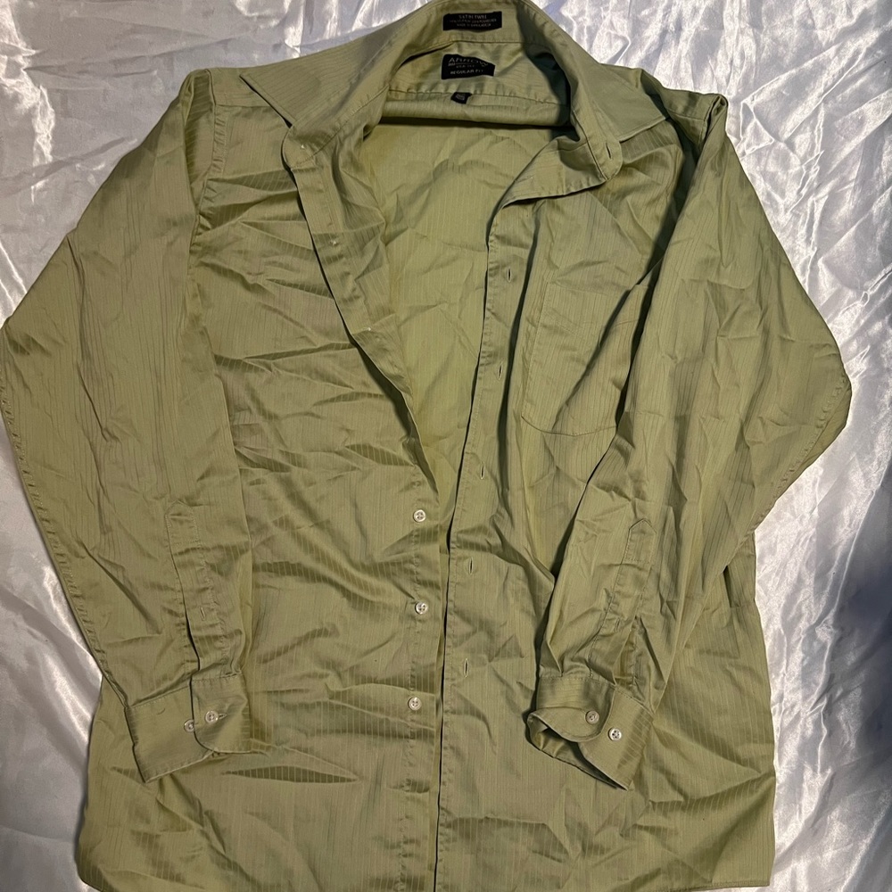 perfect pinstripe texture sage green button-down for anything!